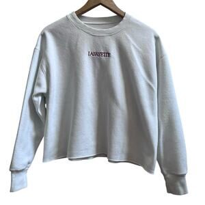 League91 Lafayette Embroidered White Pullover Sweatshirt Size Small